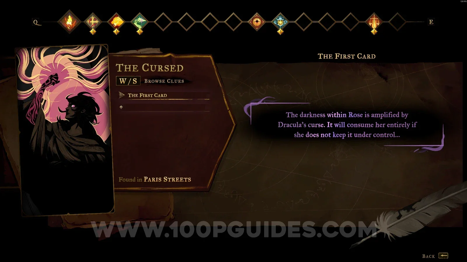 Castlevania Belmonts Curse Bank Of The River Seine: clue The Cursed received at the start of the game