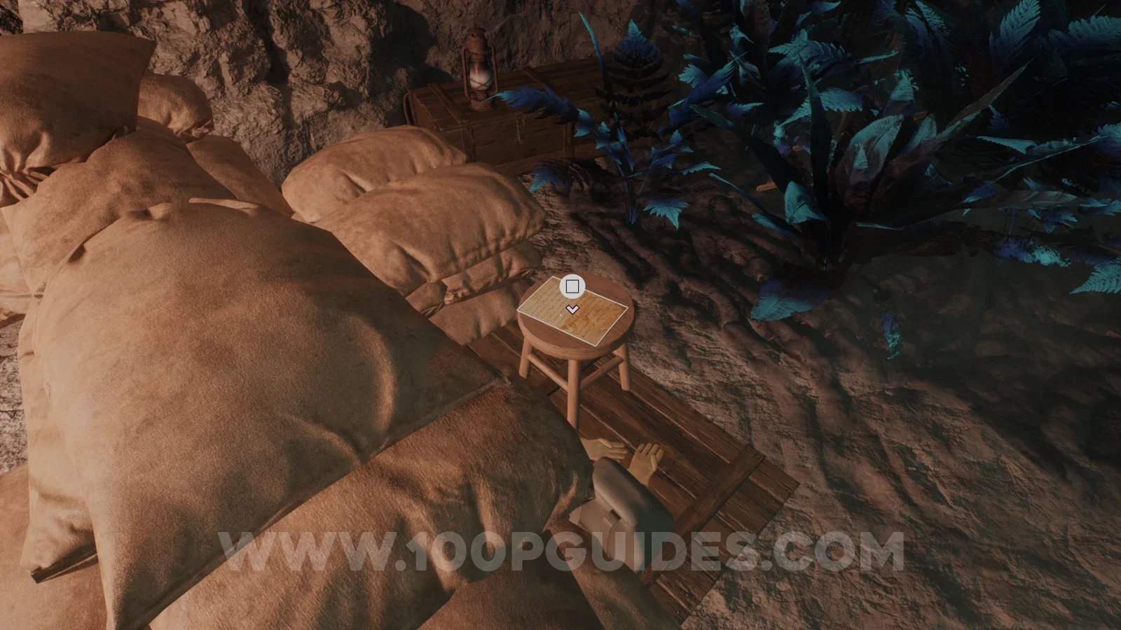 Terrible Lizards Chapter 4: Dinosaurs!?!? note behind the sandbags at the tight tunnel exit