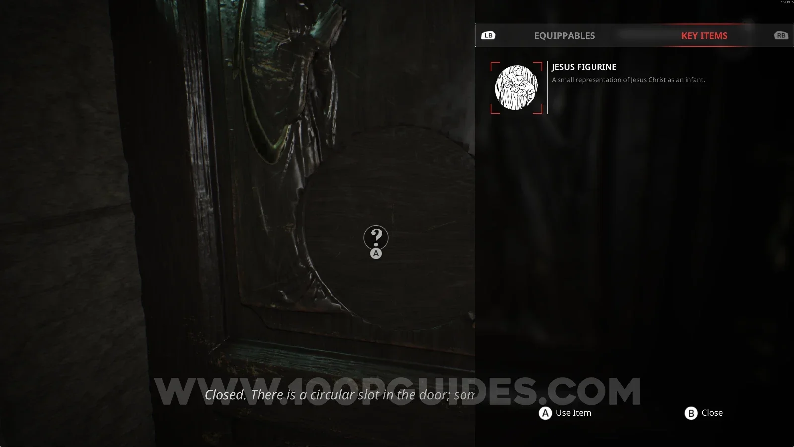 Remothered: Red Nuns Legacy Convent: using the Jesus Figurine on the large door