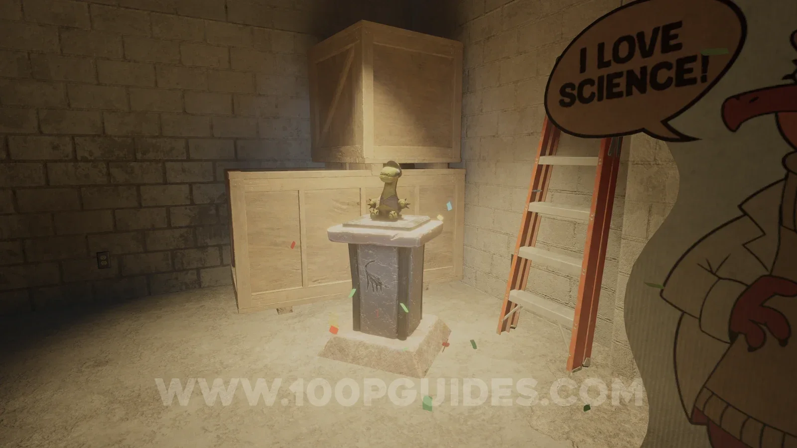 Terrible Lizards Chapter 1: placing the Stuffed Animal on the pedestal in the basement without having died