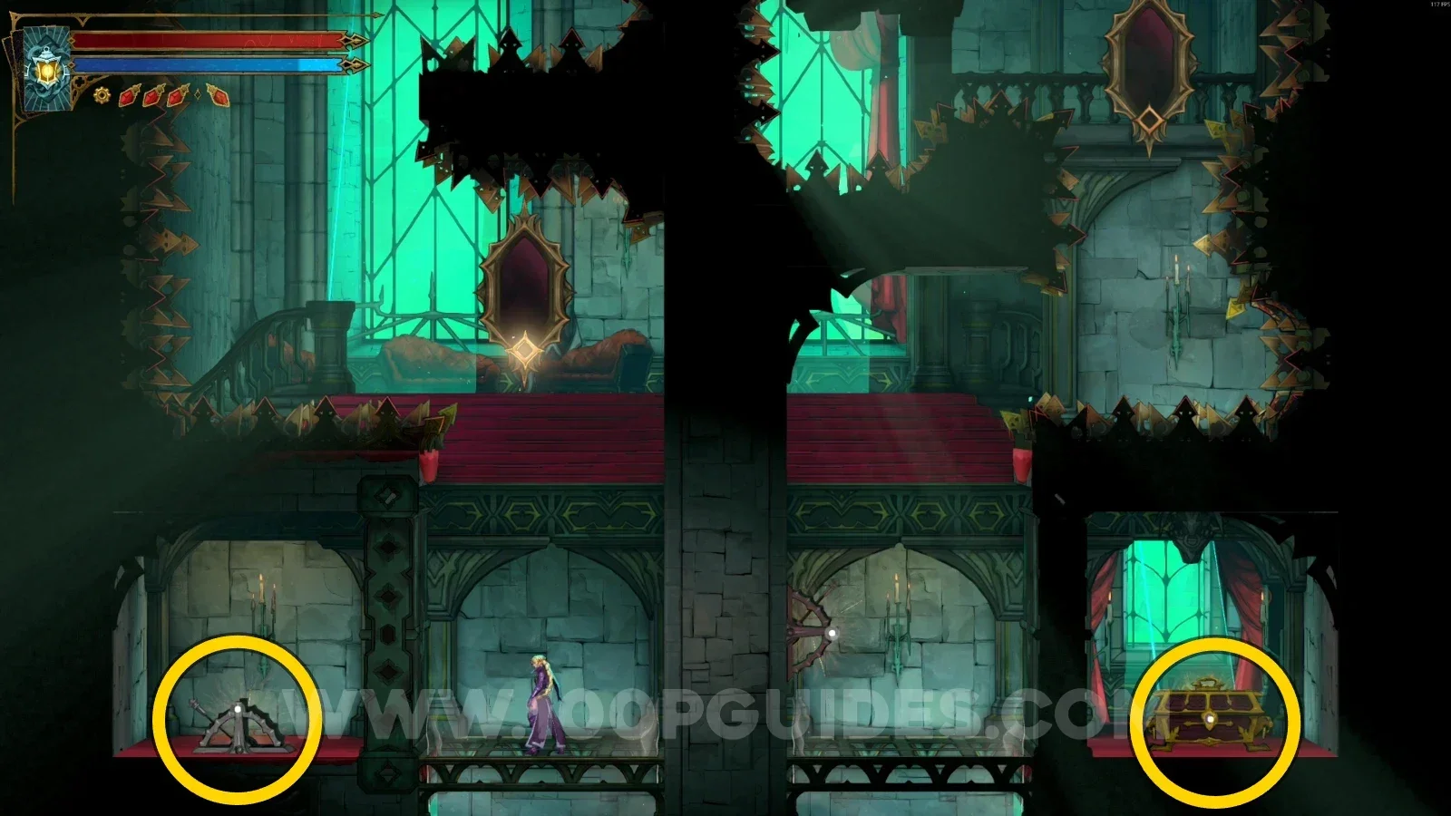 Castlevania Belmonts Curse Main Hall: the chest with the Rapiers reached before time runs out