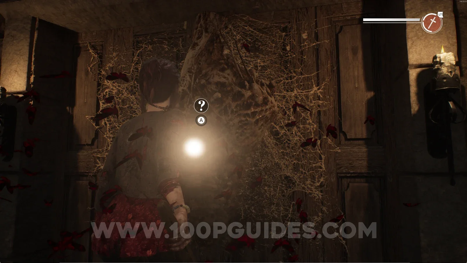 Remothered: Red Nuns Legacy Convent: the cocoon on the large door at the end of the corridor
