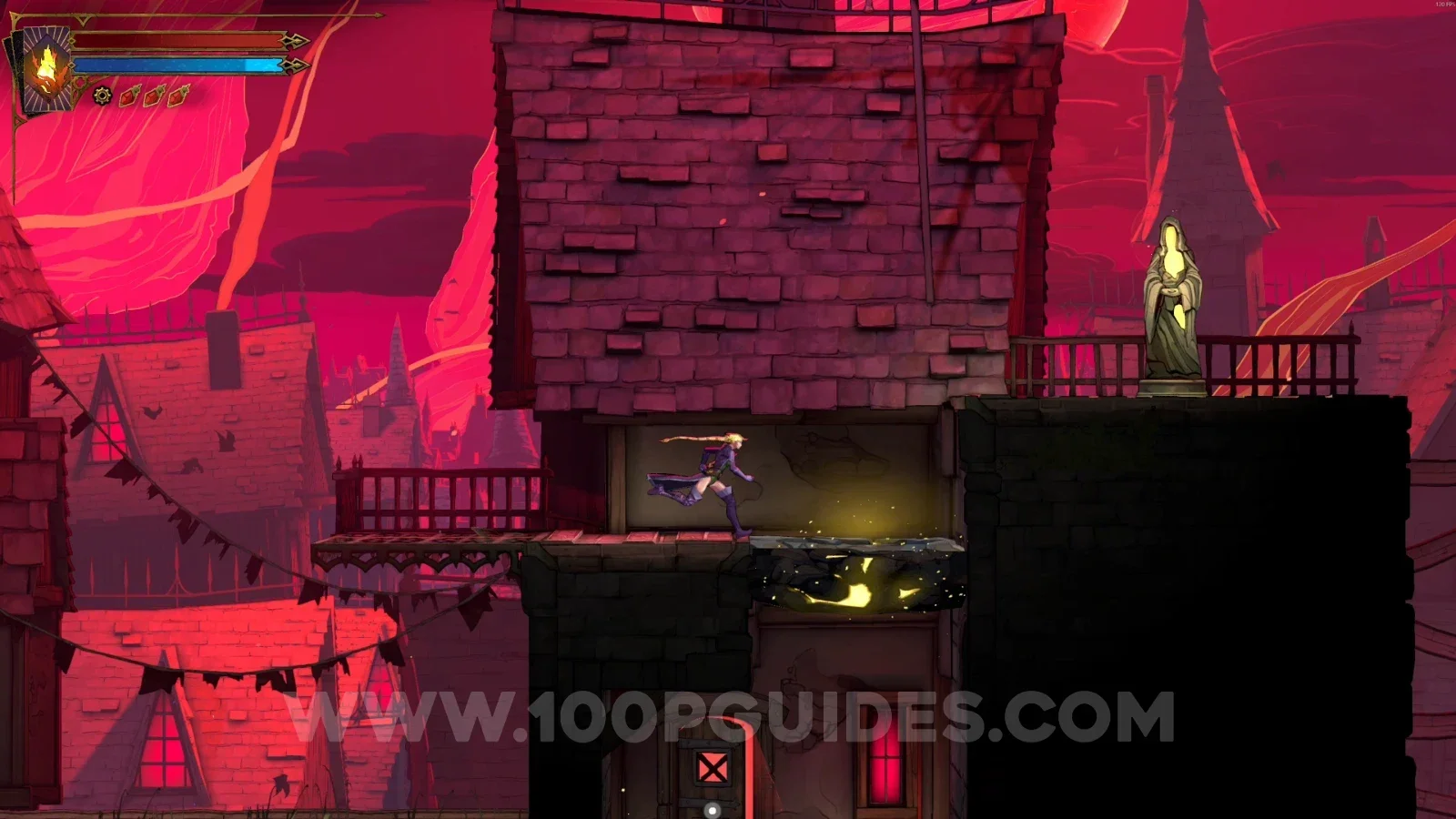 Castlevania Belmonts Curse Streets Of The Tomb Masons: XP Statue #1 in the marked area