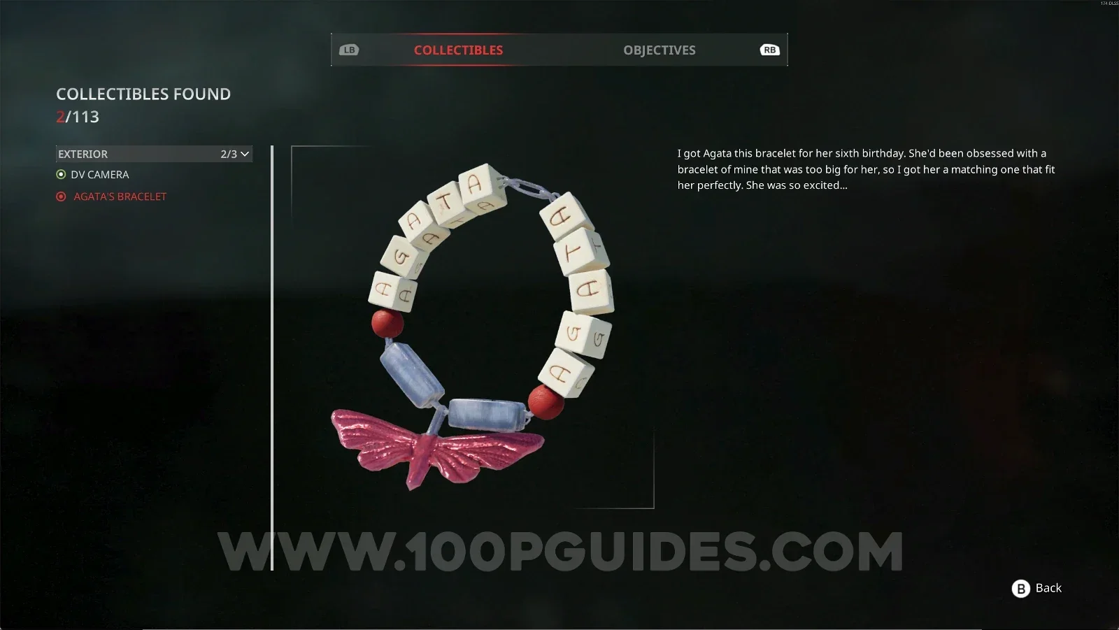 Remothered: Red Nuns Legacy Exterior #3: Agata's Bracelet obtained automatically during the story