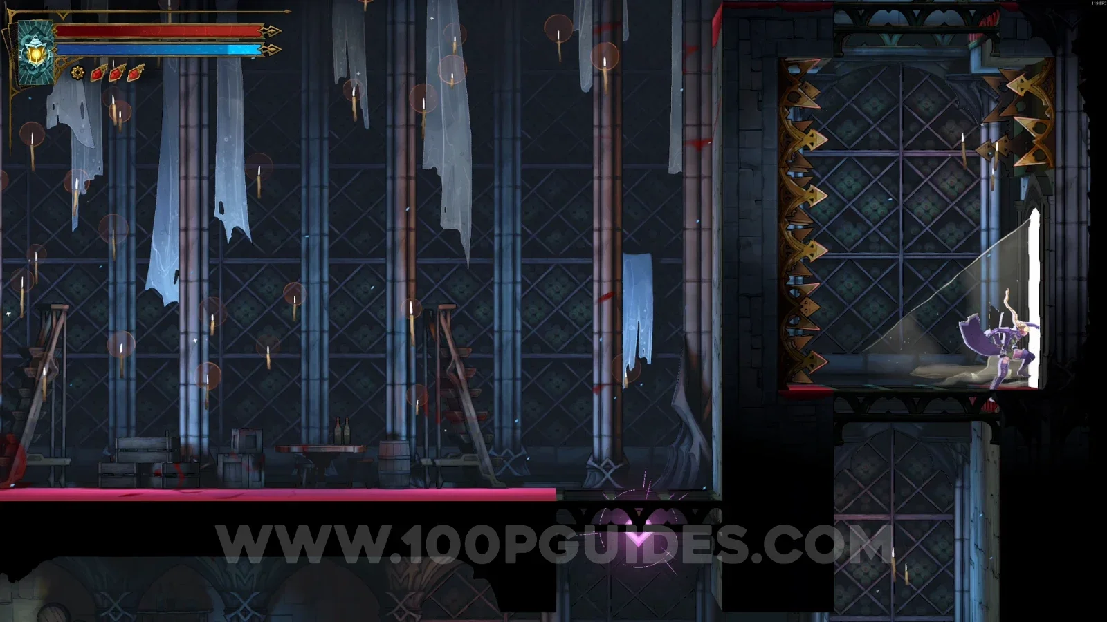 Castlevania Belmonts Curse Grand Hall: the door on the right and Arcane Whip climb toward the Grim Token