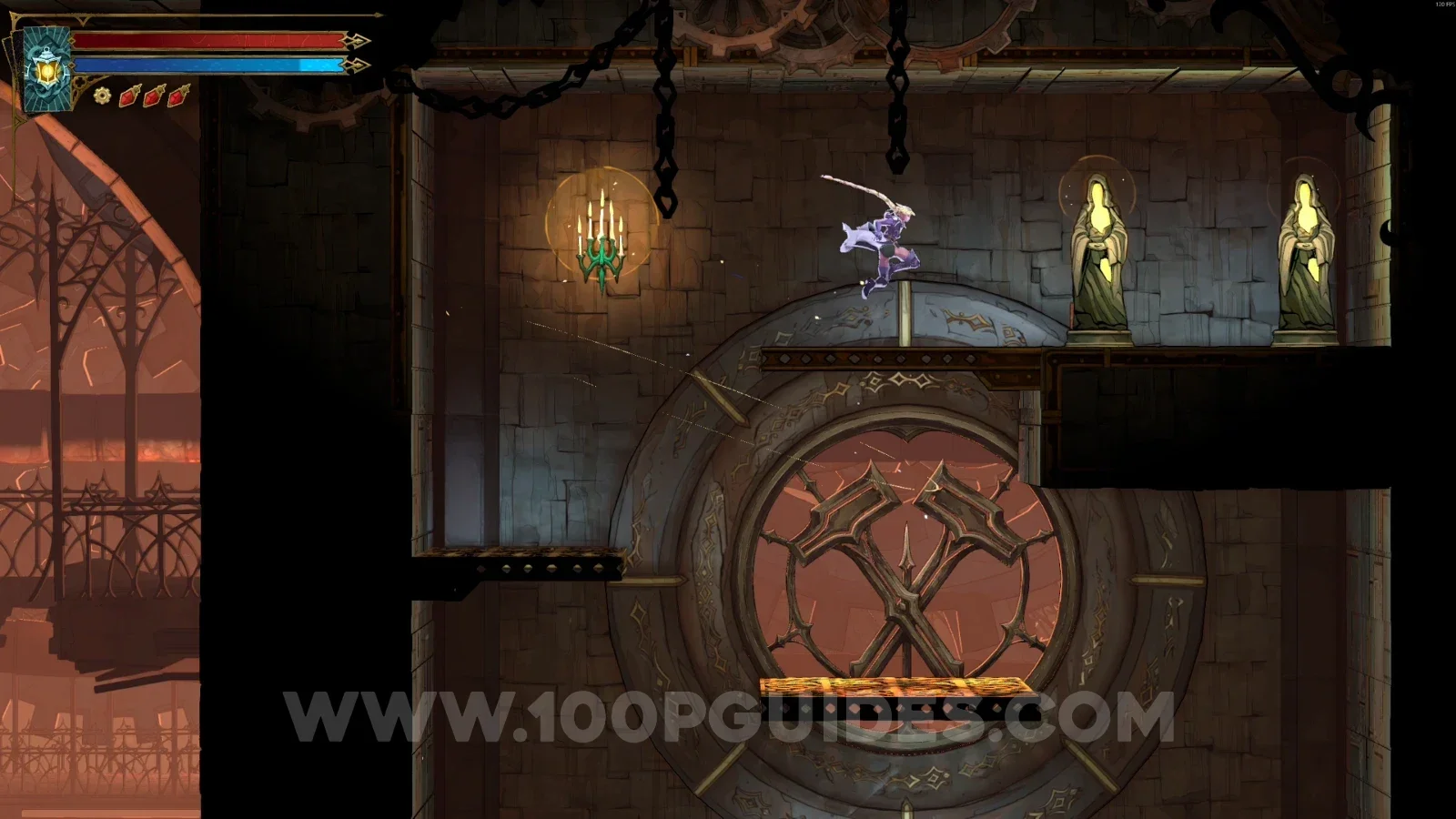 Castlevania Belmont's Curse Eastern Access Shaft: XP Statues #2 and #3 at the top of the platforms