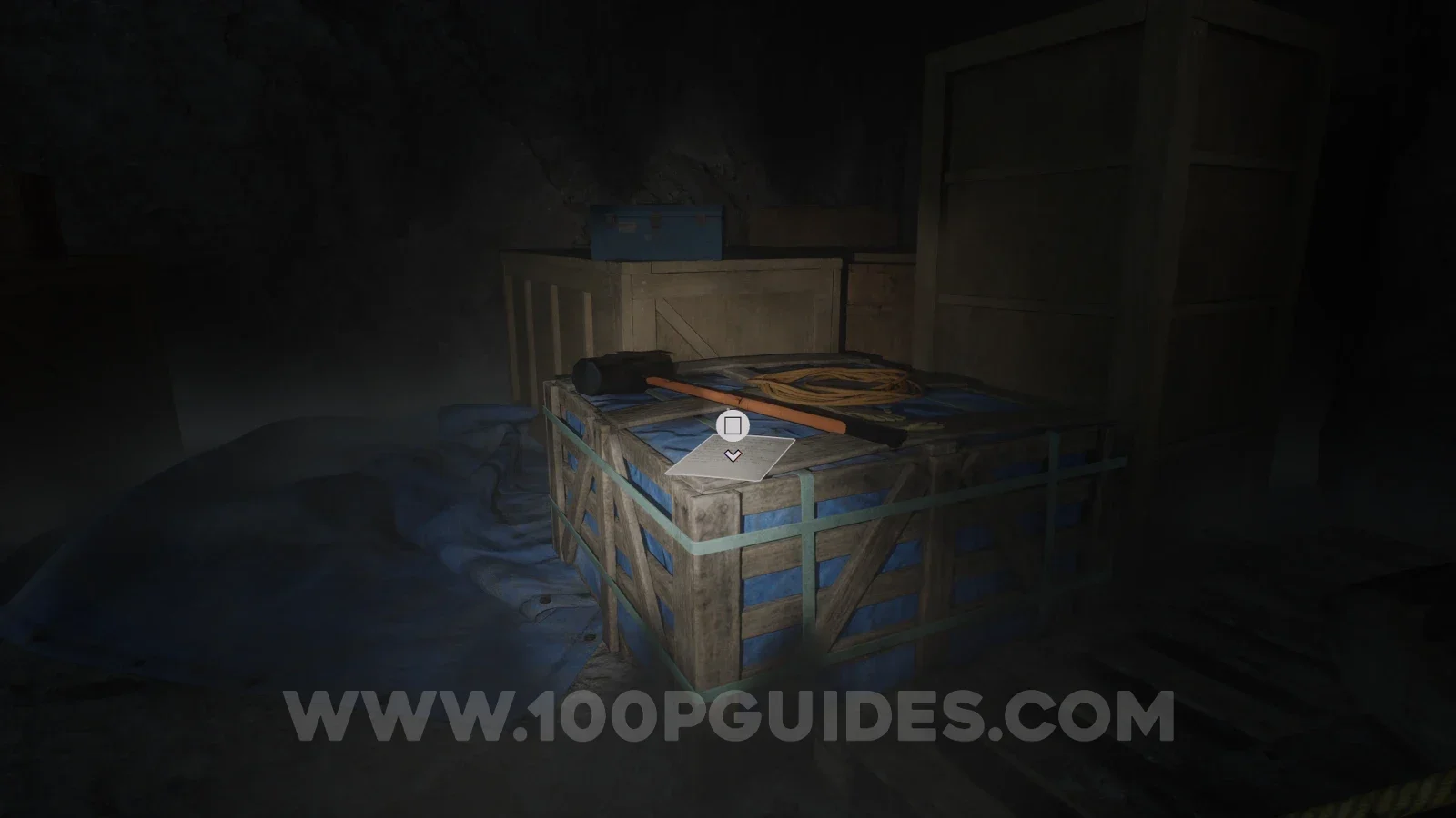 Terrible Lizards Chapter 3: area full of boxes reached after the flooding cave chase scene