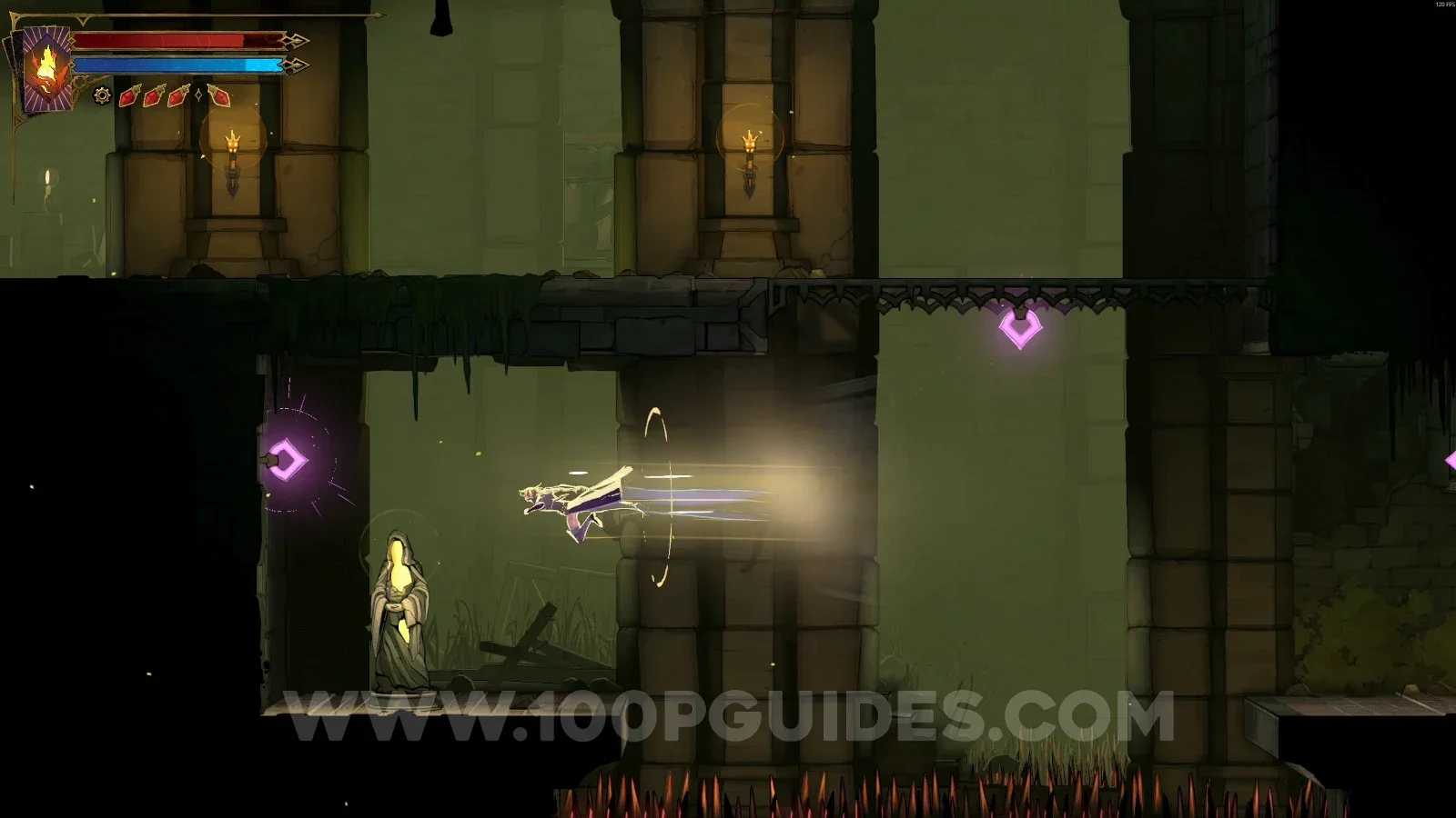Castlevania Belmonts Curse Abandoned Sewers: XP Statue #14 in the lower part of the marked area