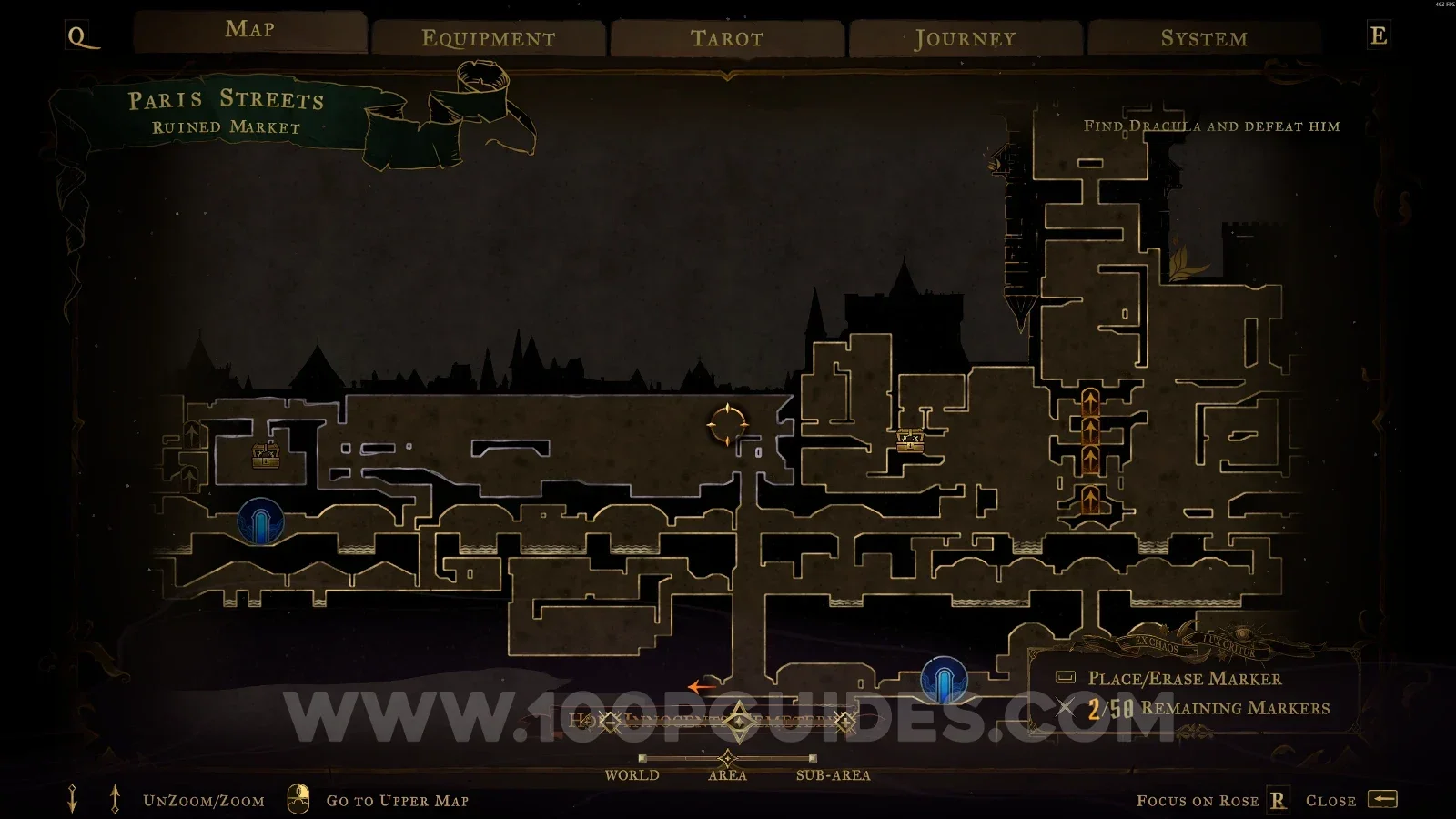 Castlevania Belmont's Curse Paris Streets: the way to the Ruined Market for the A Lever For The Well clue