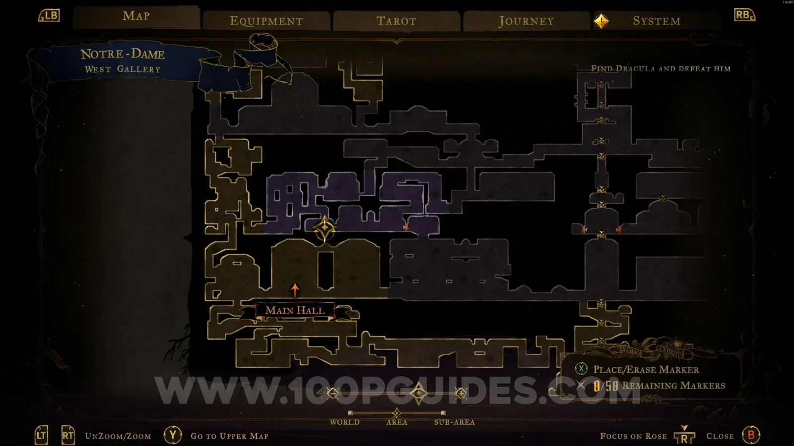 Castlevania Belmonts Curse West Gallery: map location of the door that counts toward 100%