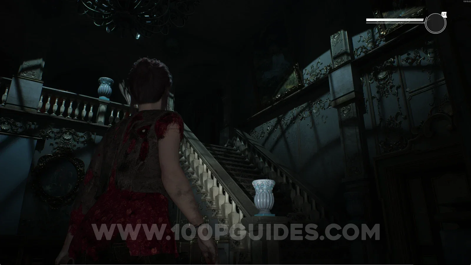 Remothered: Red Nuns Legacy Library: the stairs up to the upper path