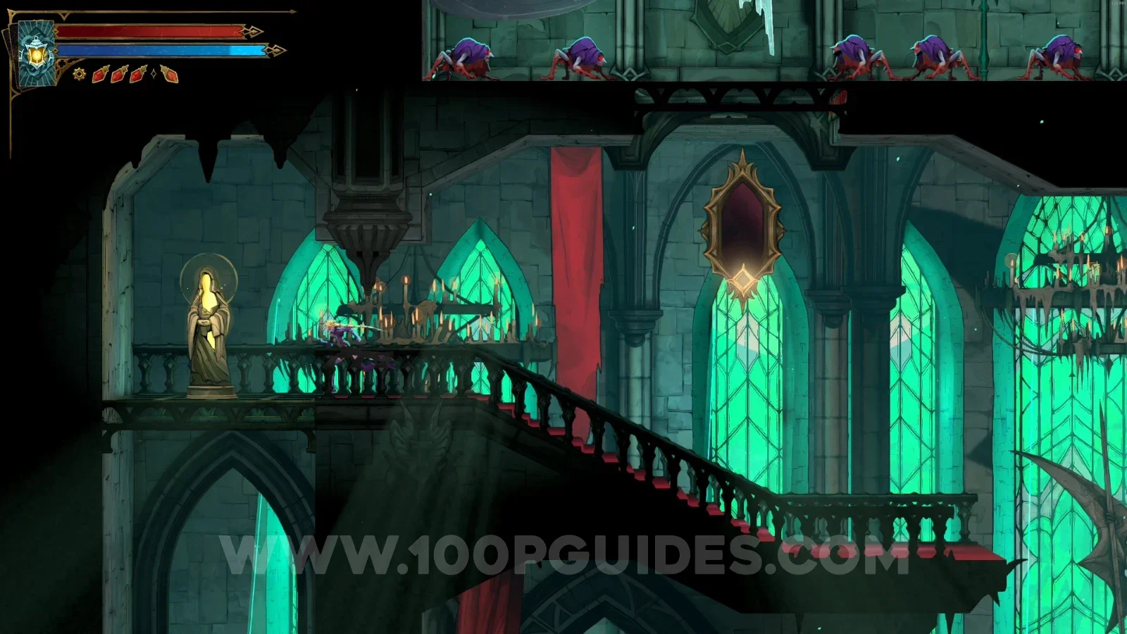 Castlevania Belmonts Curse Grand Hall: XP Statue #70 in the marked area