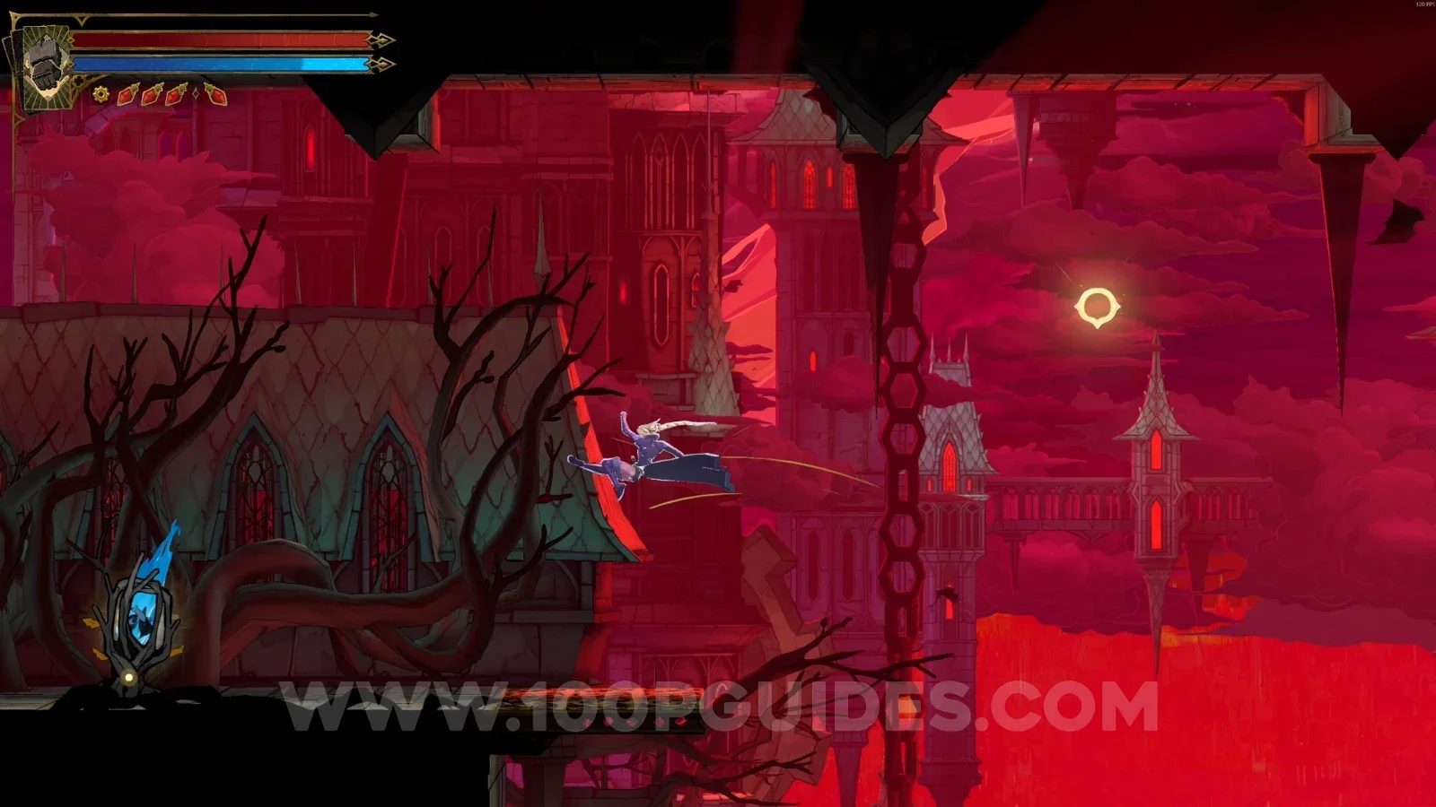 Castlevania Belmont's Curse Upper Gallery: swinging left with the Arcane Whip to Wise Heart Fragment #3