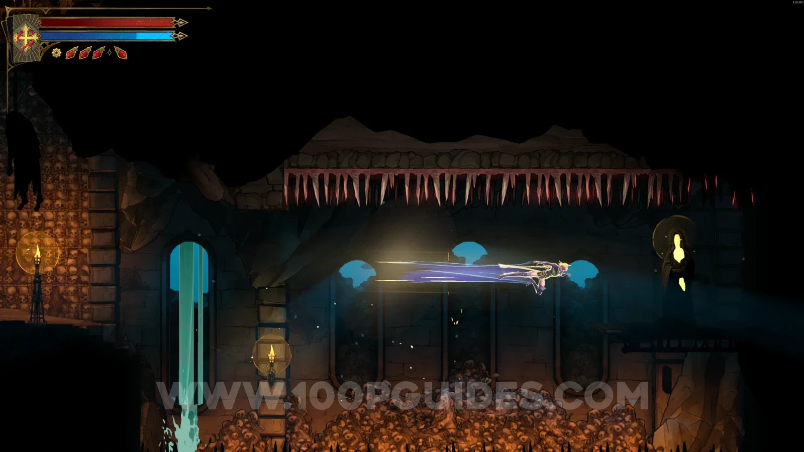 Castlevania Belmonts Curse Catacomb Entrance: XP Statue #44 on the right side of the marked area