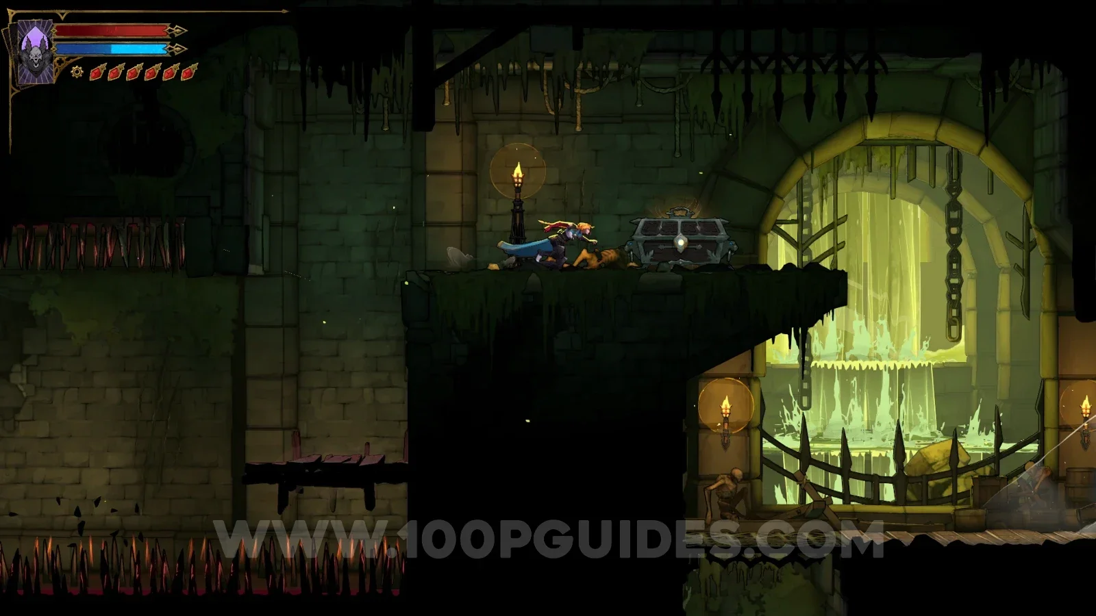 Castlevania Belmonts Curse Central Sewer Drain: going around the area past the water wheels