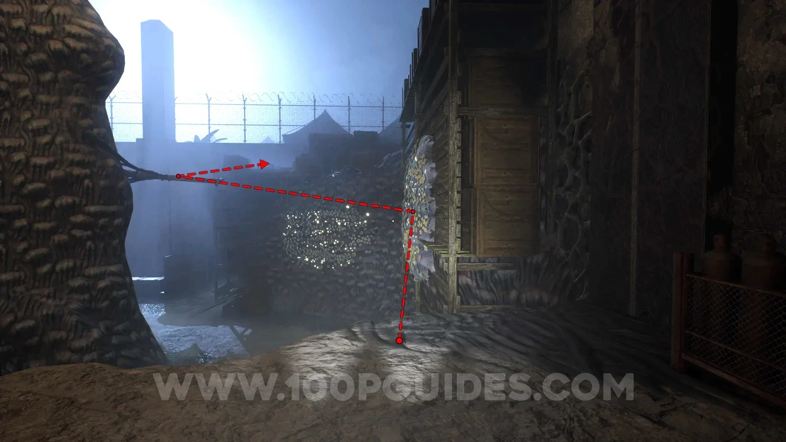 Terrible Lizards Chapter 4: wallrunning along the wall behind the tent and jumping to the pole
