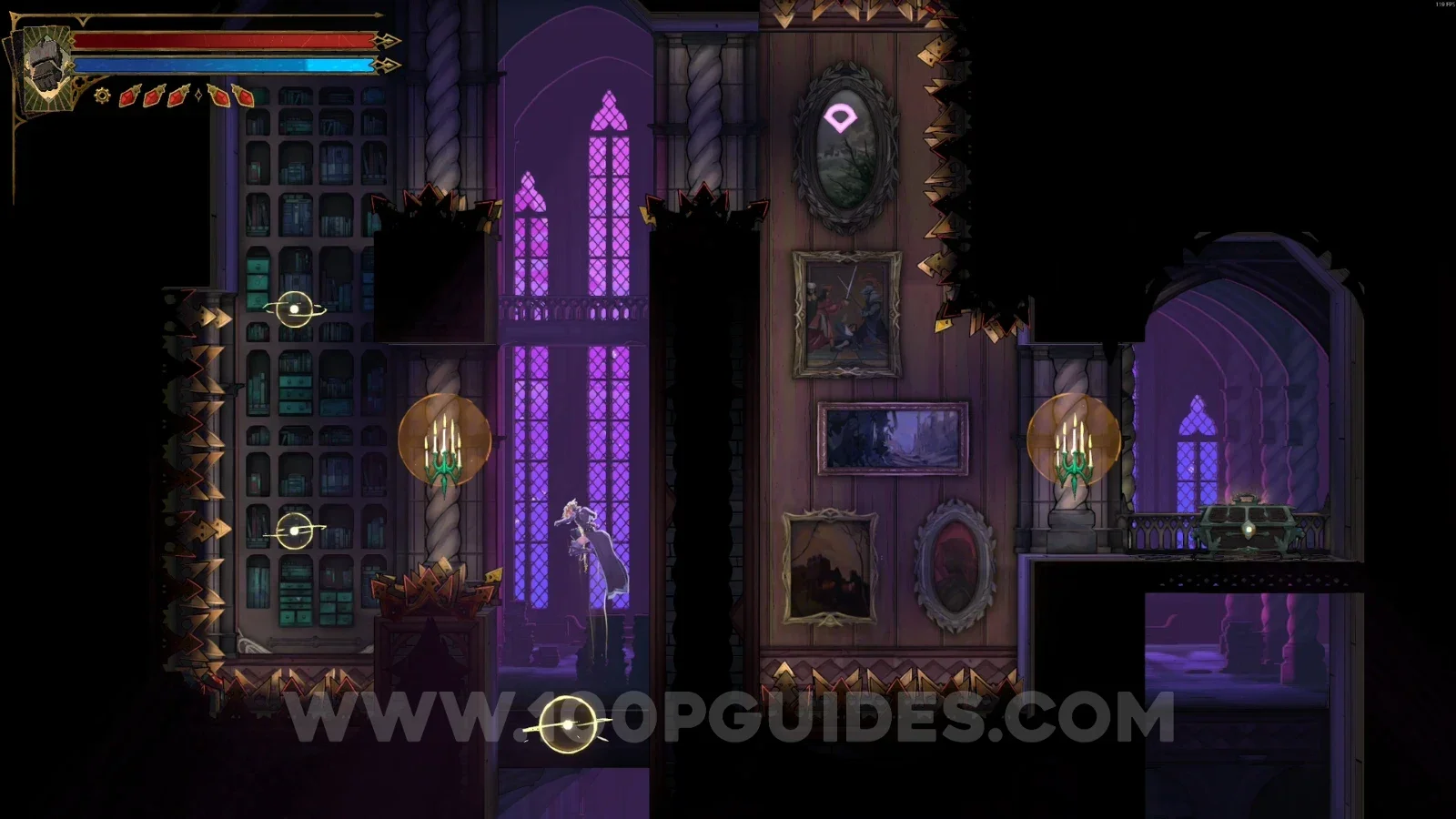 Castlevania Belmont's Curse Rhetoric Shelves: chest with Relic #2 Midnight Tear at the top of the area