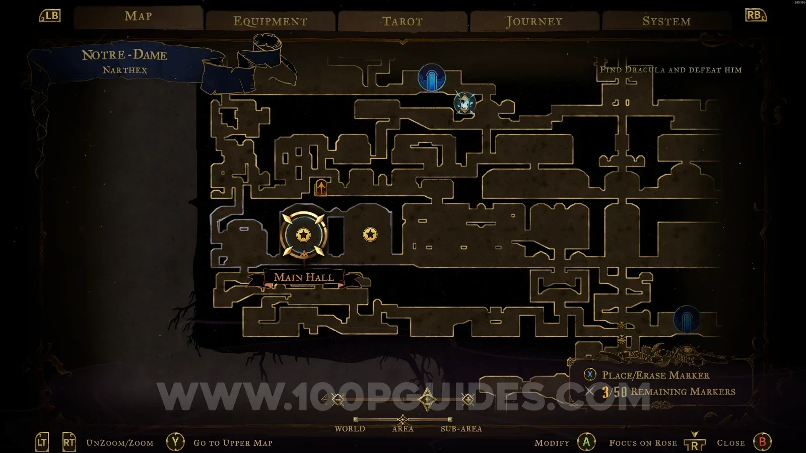 Castlevania Belmonts Curse Narthex: map marking the area of Red Book #13