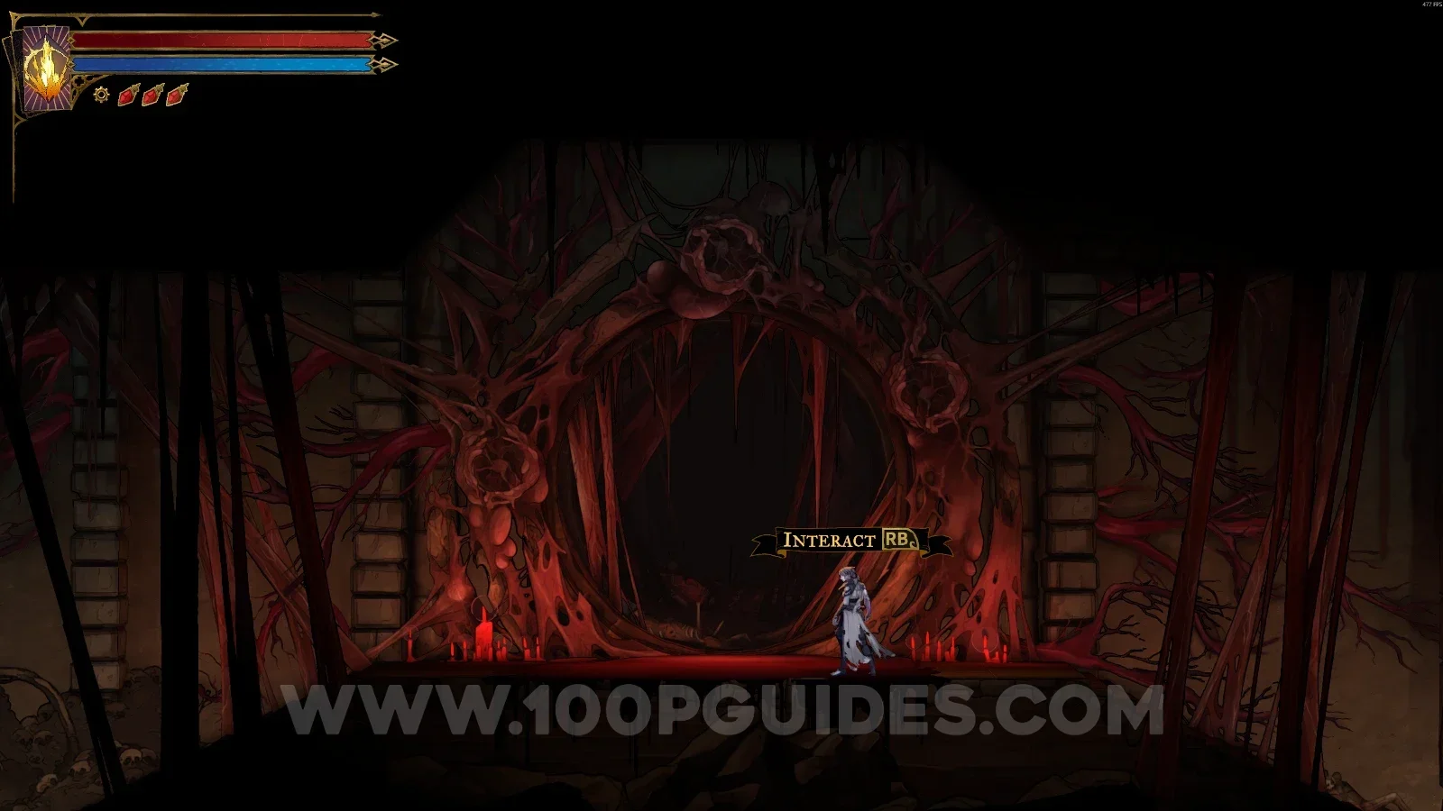 Castlevania Belmonts Curse: interacting with the Gate of Flesh with the 3 relics equipped
