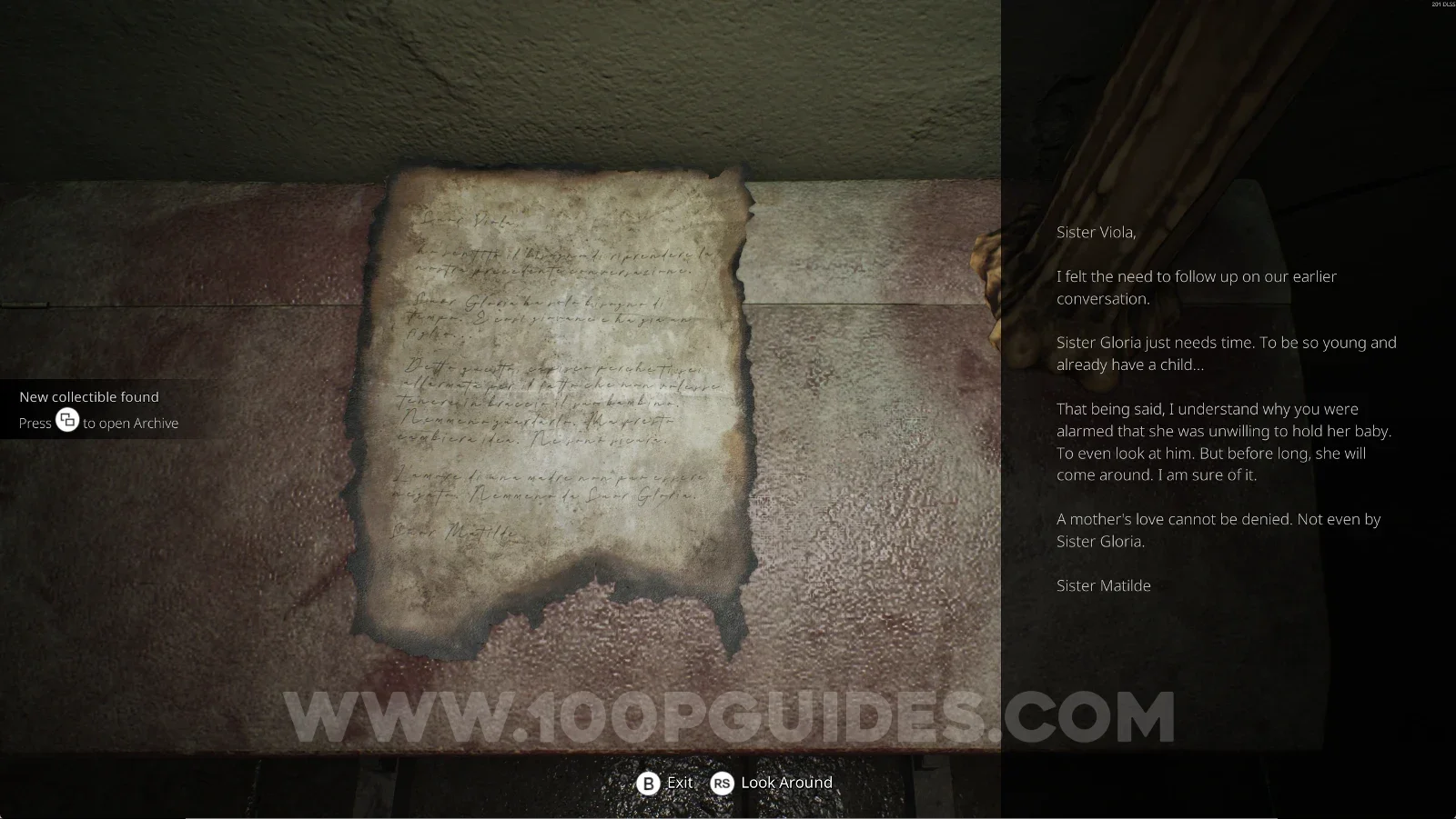 Remothered: Red Nuns Legacy Convent #12: Sister Matilde's Letter collectible