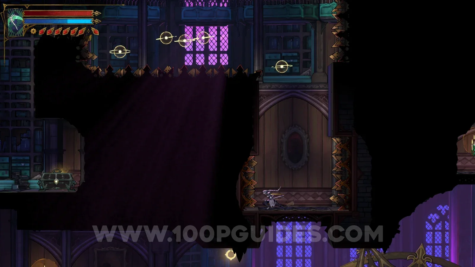 Castlevania Belmonts Curse Study Room: using the Arcane Whip at the top to access the secret room