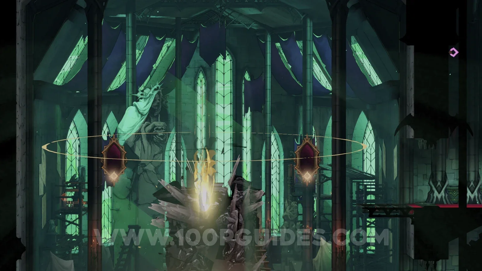 Castlevania: Belmont's Curse: smashing the sculpture with the Smash skill to unlock The Artist Arcana