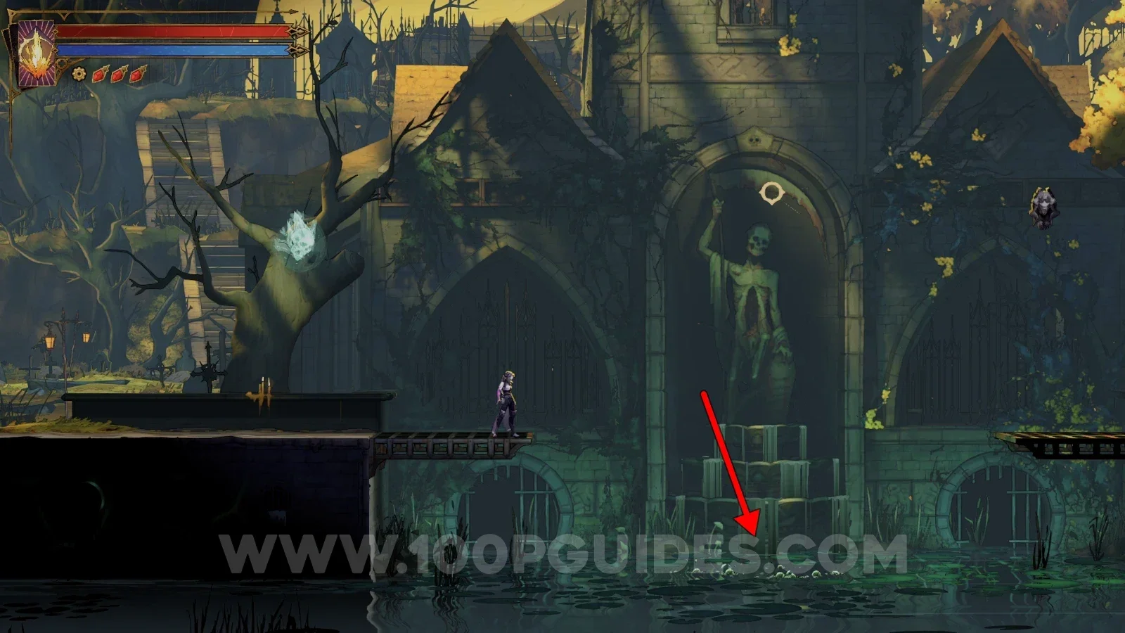 Castlevania: Belmont's Curse Holy Innocents' Cemetery: continuing down below the fountain toward the boss