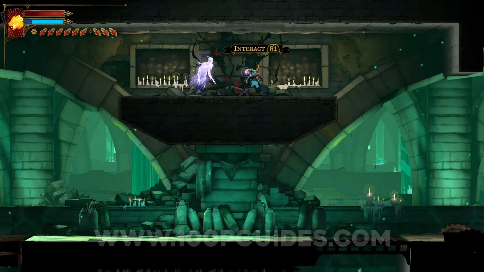 Castlevania Belmont's Curse: the Guardian's Gaze clue found in the Roman Bath of the cemetery