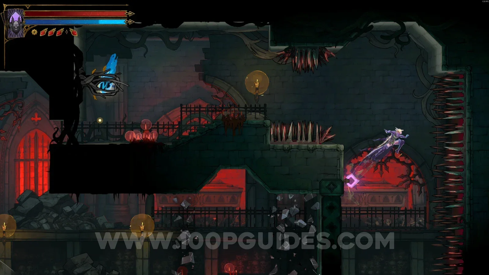 Castlevania Belmont's Curse Mausoleum Of The Kings: Wise Heart Fragment #6 in the marked area