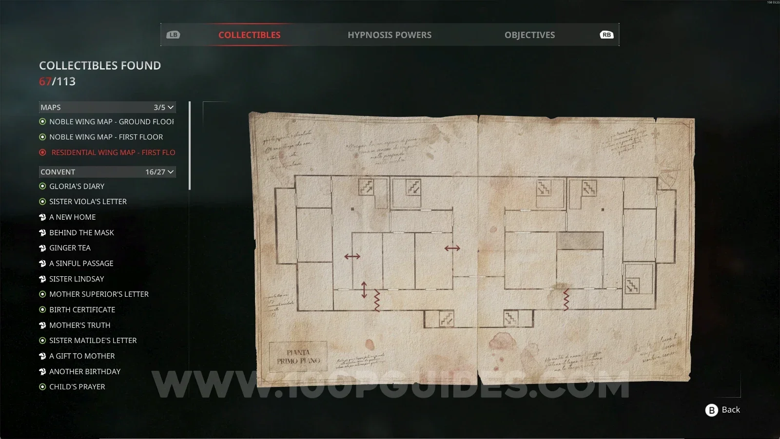 Remothered: Red Nuns Legacy Map #3: Residential Wing Map First Floor collectible