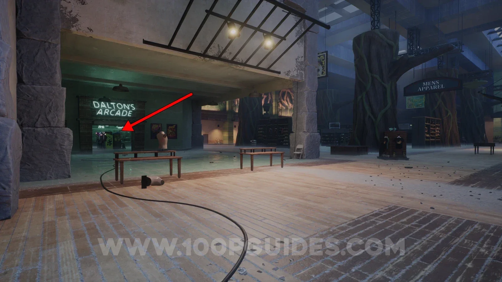Terrible Lizards Chapter 1: arcade on the left of the gift shop area entrance leading upstairs