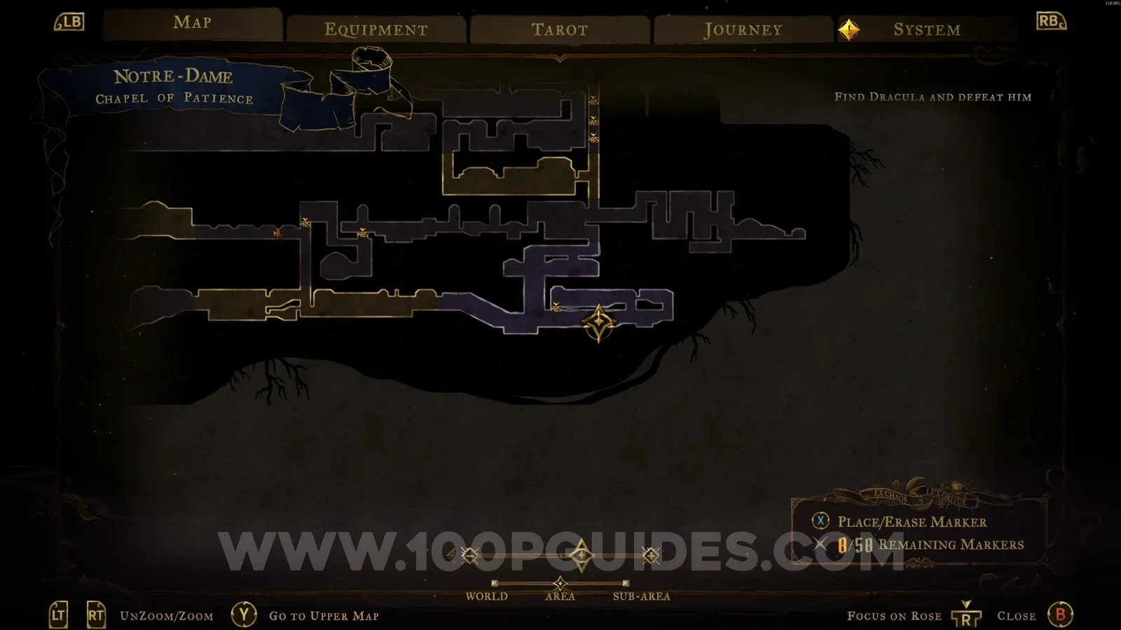 Castlevania Belmonts Curse Chapel Of Patience: map location of Wise Heart Fragment #1