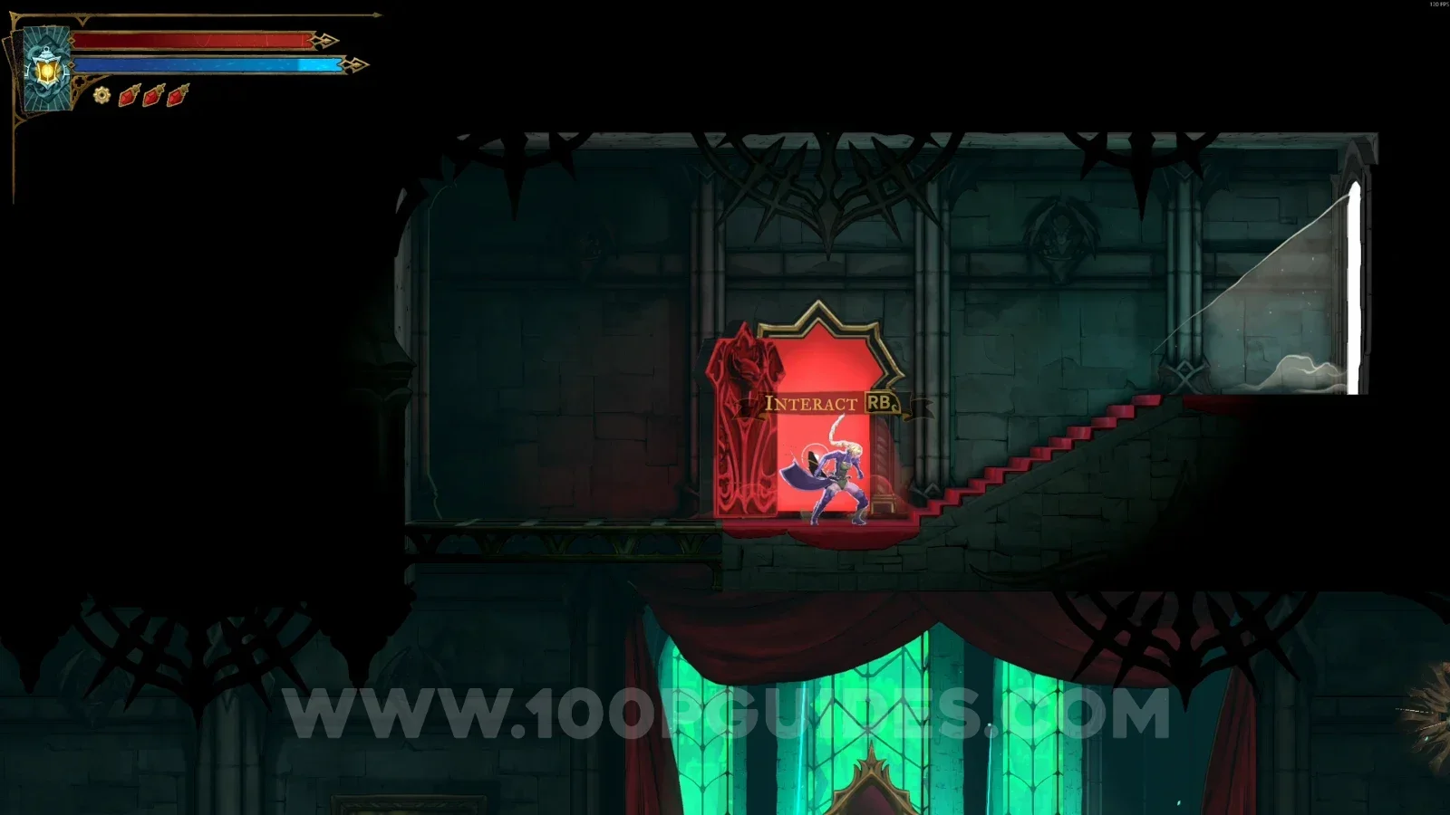 Castlevania Belmonts Curse Grand Hall: heading right and climbing to the top toward XP Statue #14