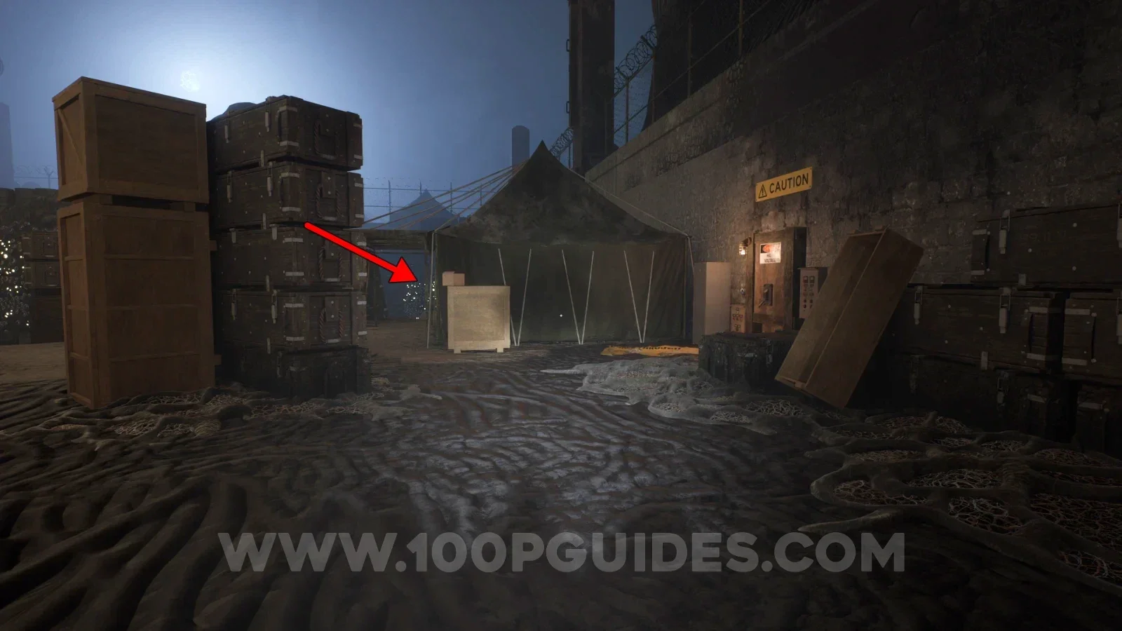 Terrible Lizards Chapter 4: first main objective switch along the outer walls of the gated off area