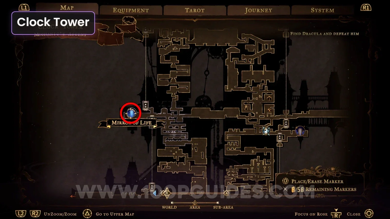 Castlevania: Belmont's Curse: the second of the 4 mirrors leading to the hanging stones that hold a seal