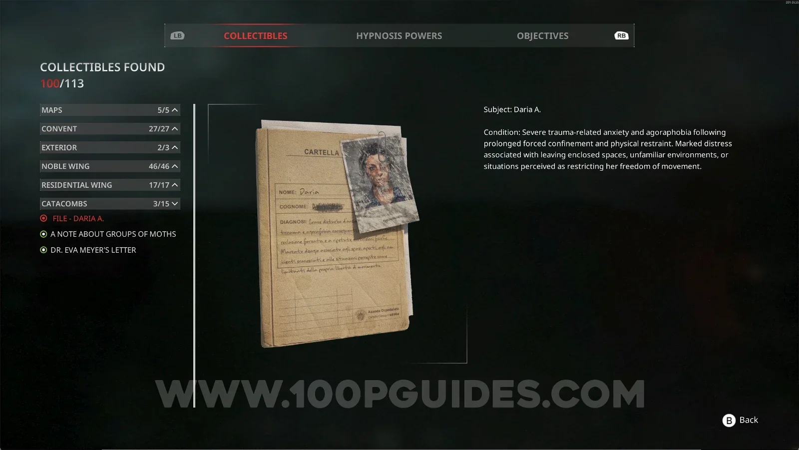Remothered: Red Nuns Legacy Catacombs #3: File Daria A. collectible