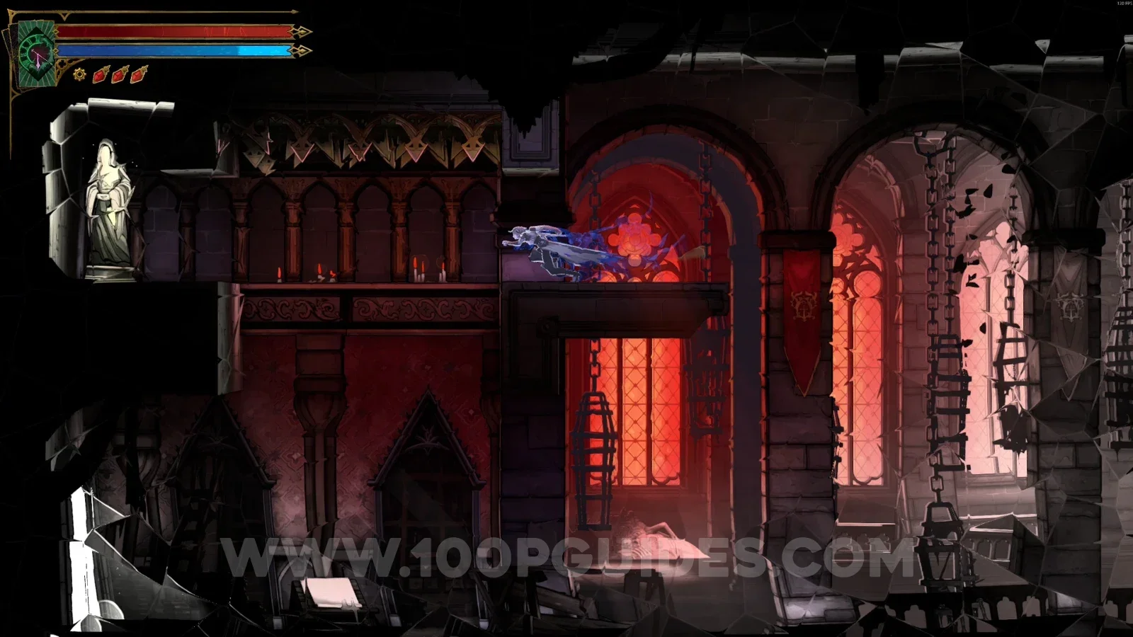 Castlevania Belmonts Curse Nightmare Atrium: XP Statue #20 at the top of the area on the left side