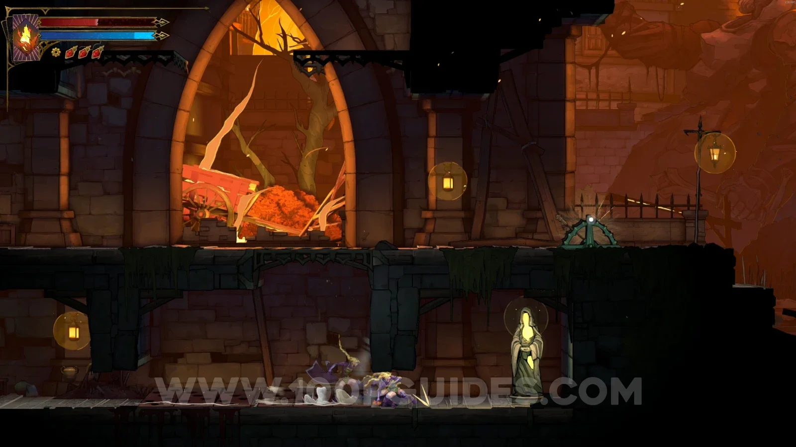 Castlevania Belmonts Curse Prison Tower: XP Statue #12 in the marked area
