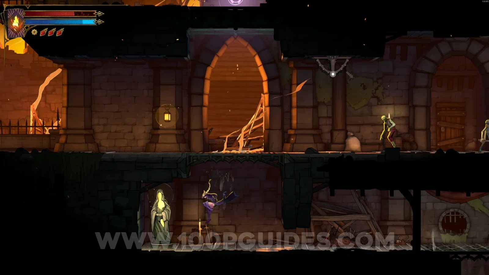 Castlevania Belmonts Curse Prison Tower: XP Statue #13 in the marked area