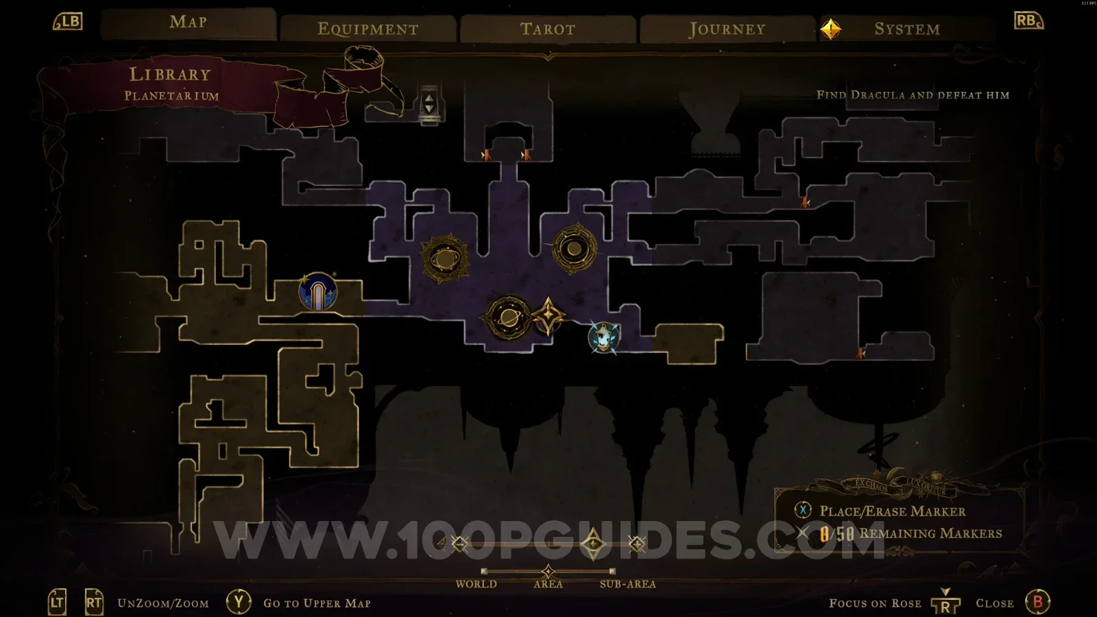 Castlevania Belmont's Curse Planetarium: the upper left orb pattern leading to Brave Heart Fragment #3