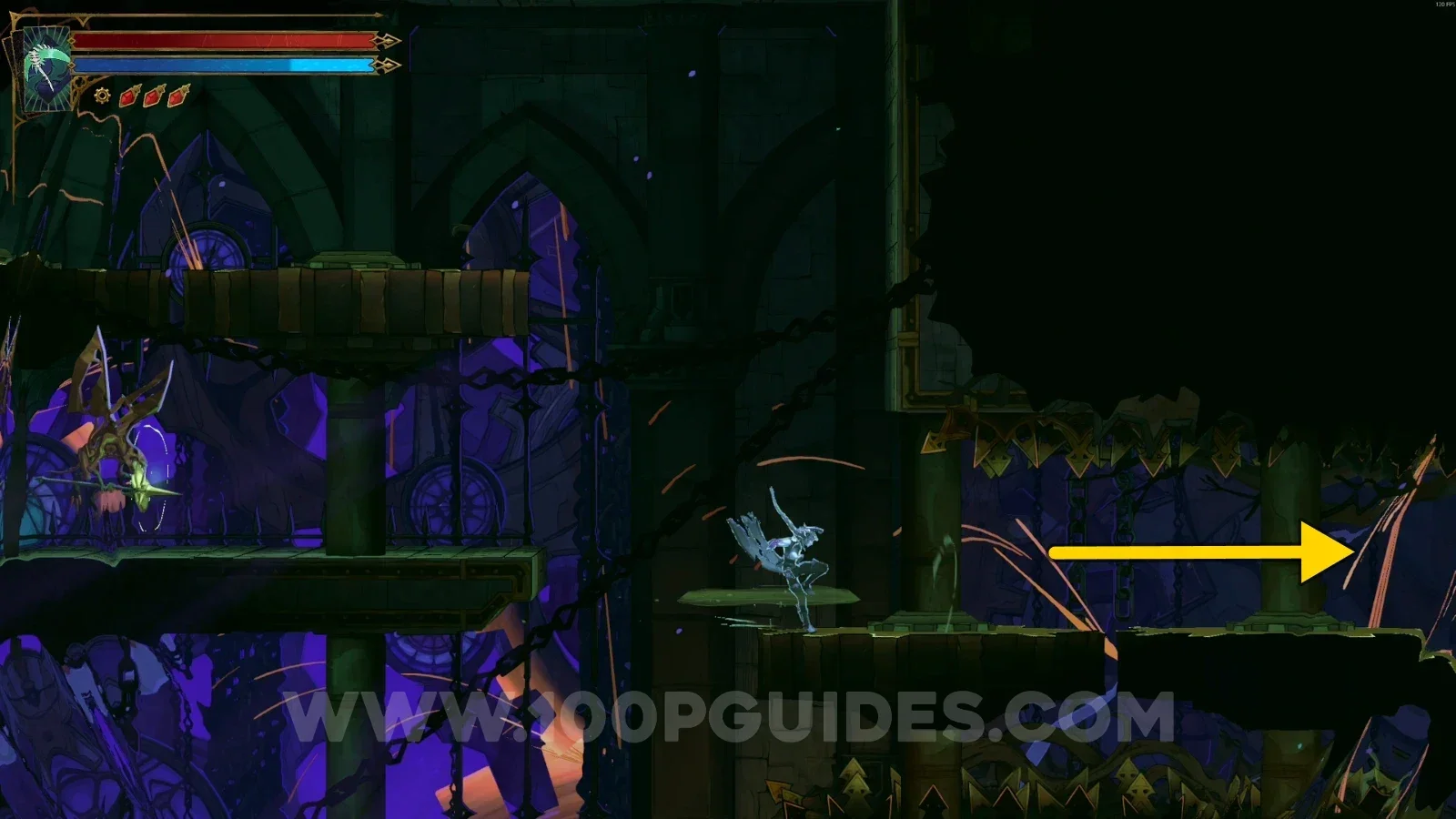Castlevania Belmont's Curse The Gauntlet: heading right along the platforms toward the end