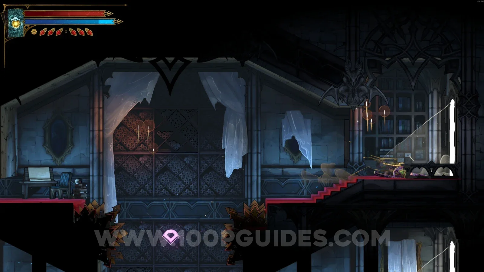 Castlevania Belmonts Curse Grand Hall: climbing right to the upper of the two rooms