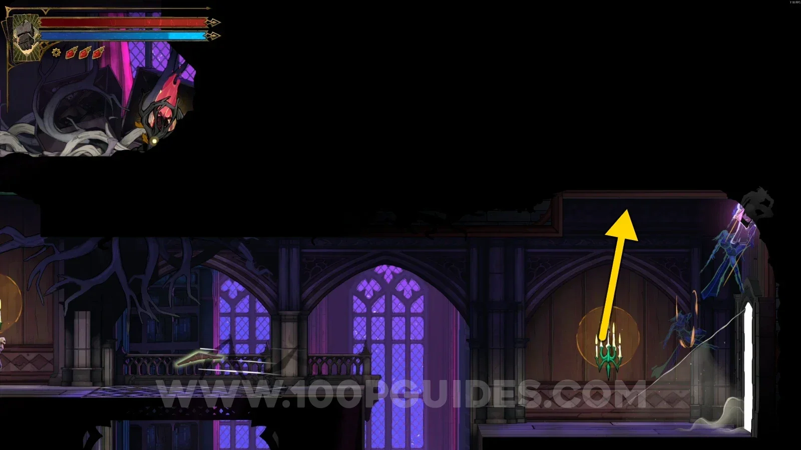 Castlevania Belmont's Curse Poetry Shelves: using the orbs to go around to the secret room at the top
