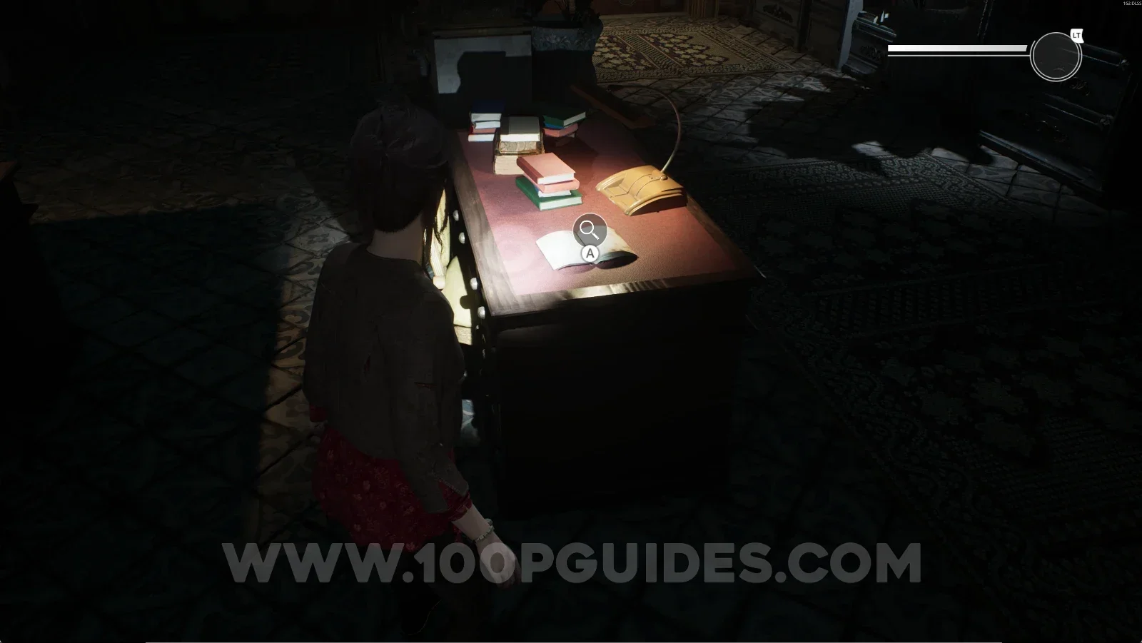 Remothered: Red Nuns Legacy Library: the revealed table holding Kenosis
