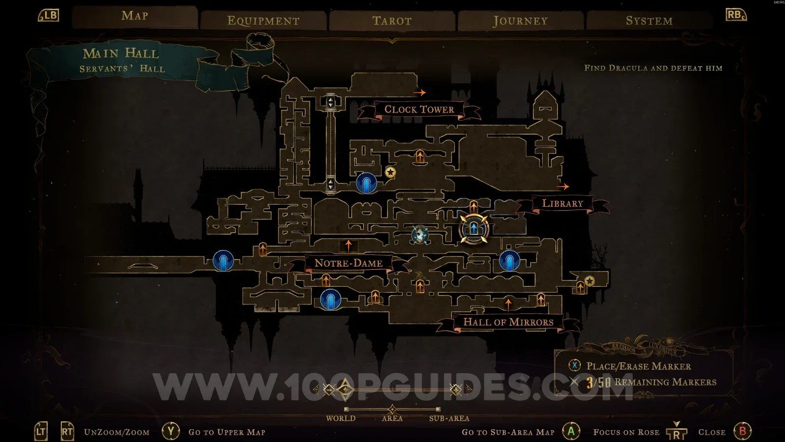 Castlevania Belmont's Curse Servants' Hall: the door leading toward the Balcony and Wise Heart Fragment #12