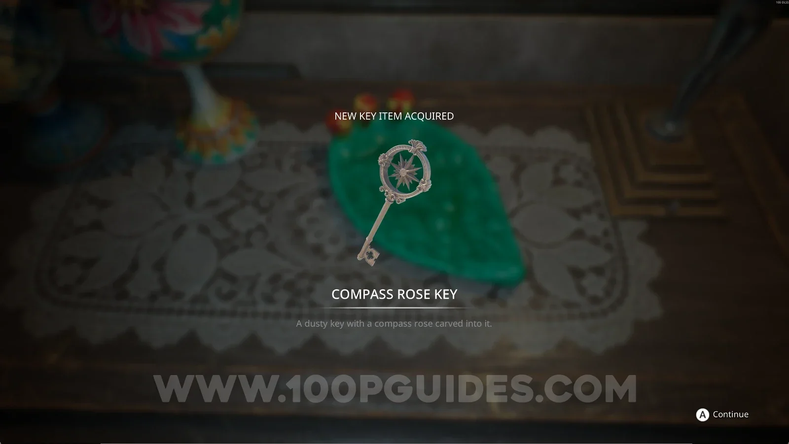 Remothered: Red Nuns Legacy: the Compass Rose Key on top of the cabinet by the fireplace
