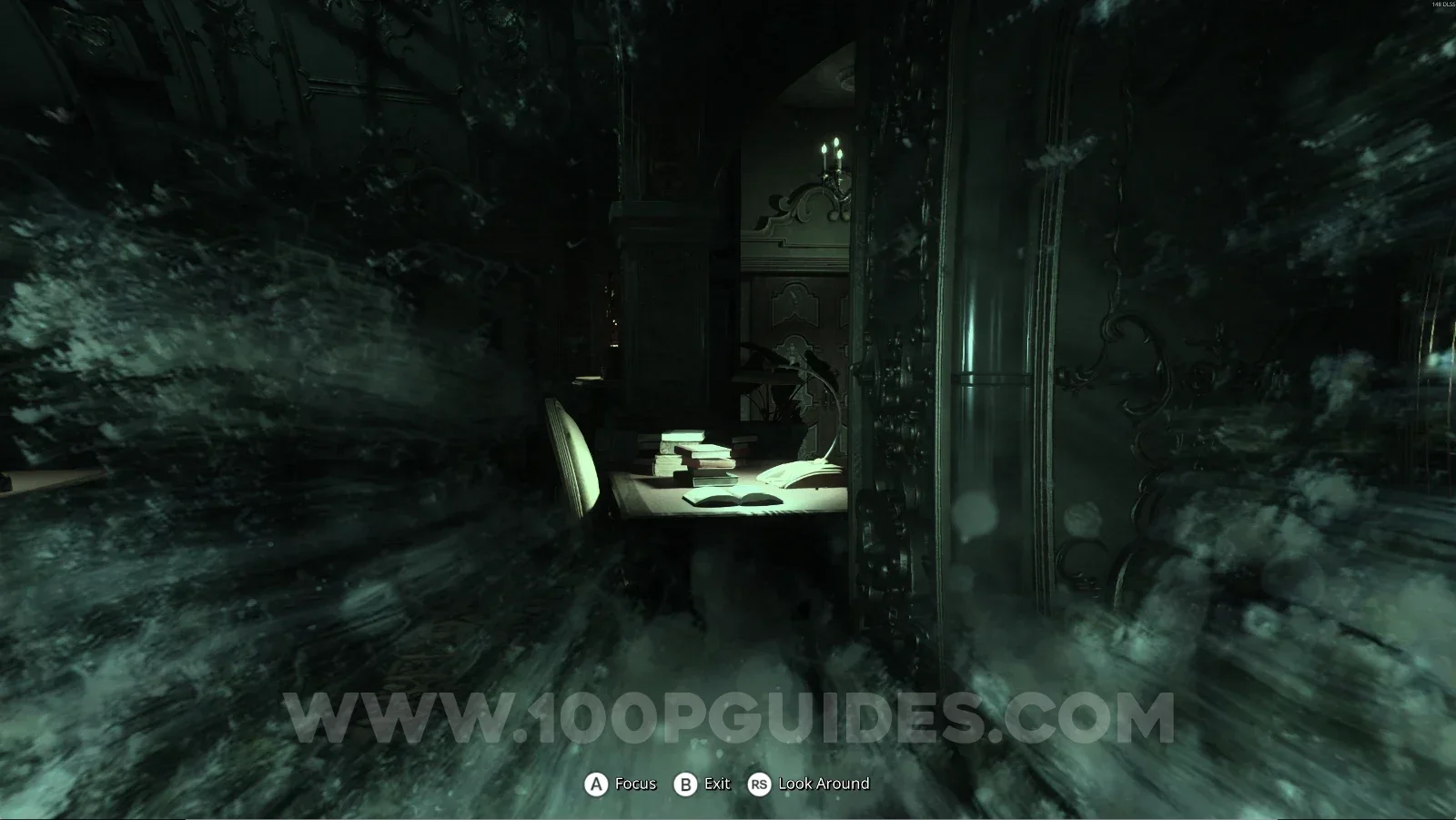Remothered: Red Nuns Legacy Library: revealing the table on the right with the mirror