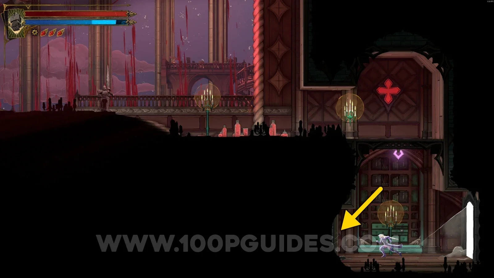 Castlevania Belmont's Curse Planetarium: breaking the left wall to reveal the Ferryman's Wharf