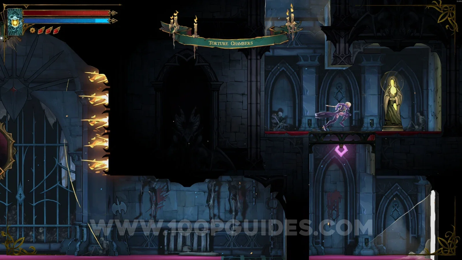 Castlevania Belmonts Curse Torture Chambers: XP Statue #84 in the marked area