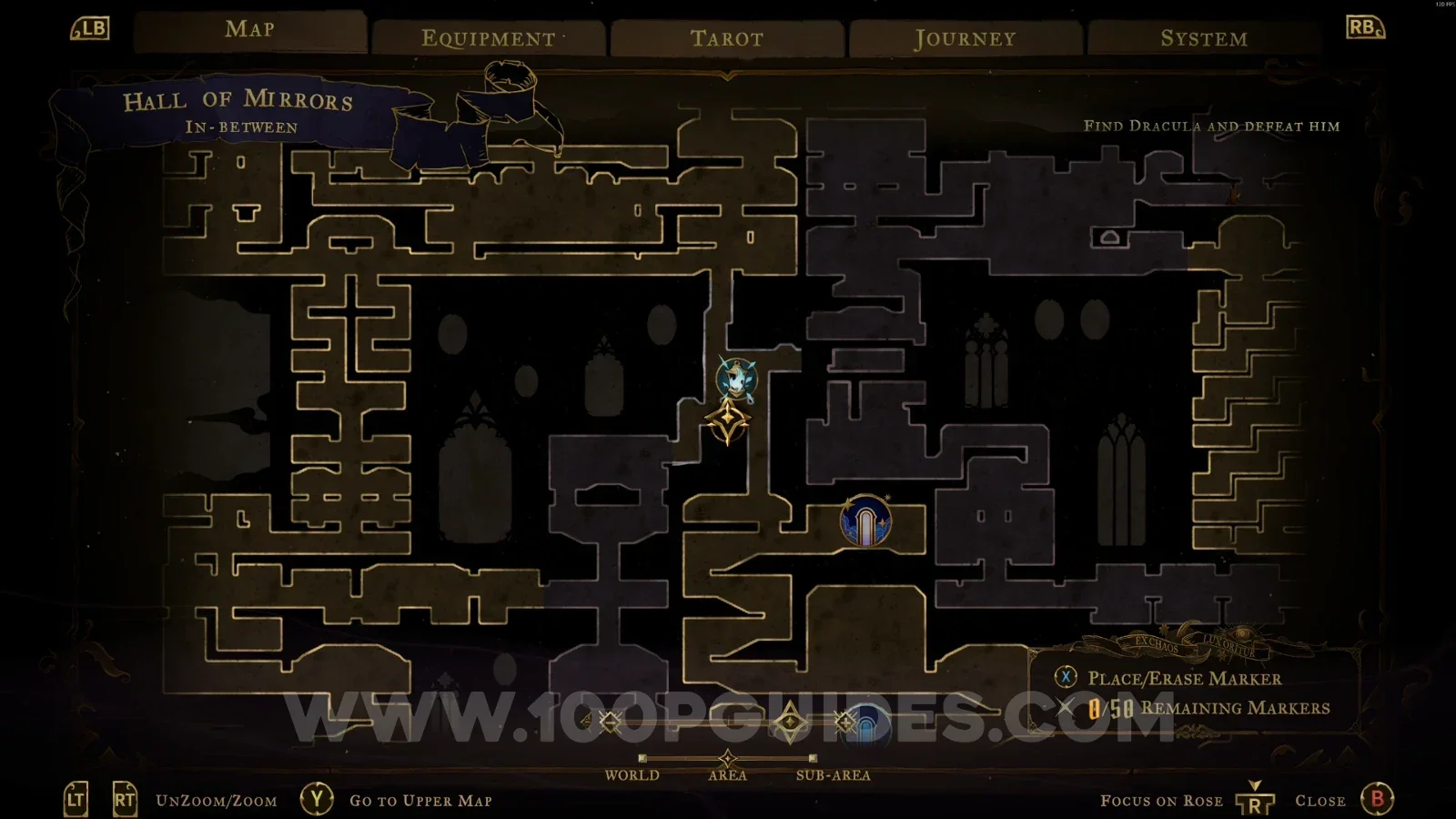 Castlevania Belmonts Curse In-Between: map with the location of Ferryman's Wharf marked